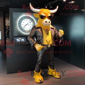 Yellow Bull maskot kostume...