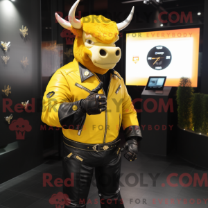 Yellow Bull maskot kostume...