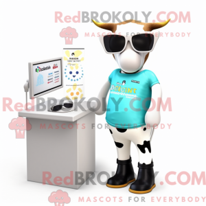 Mascotte de vache Holstein...