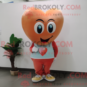Peach Heart mascottekostuum...