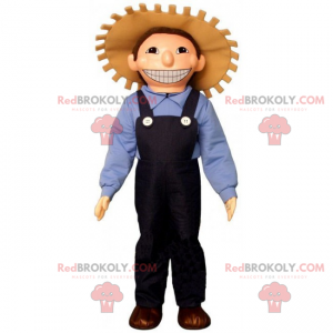 Mascotte de métier - Agriculteur avec chapeau - Redbrokoly.com