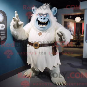 Witte Ogre mascottekostuum...