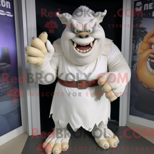 White Ogre-maskotdraktfigur...