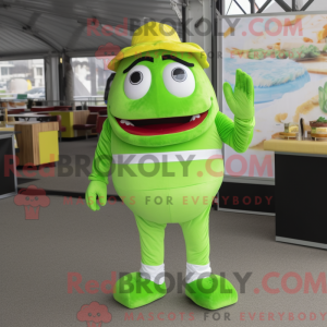 Lime Green Burgers mascot...