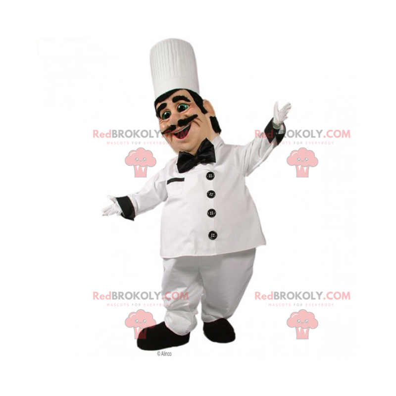 Professionele mascotte - chef-kok met snor - Redbrokoly.com