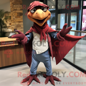 Maroon Pterodactyl maskot...