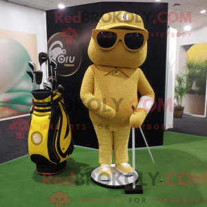 Gold Golf Bag maskot...