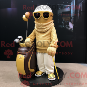 Gold Golf Bag maskot...