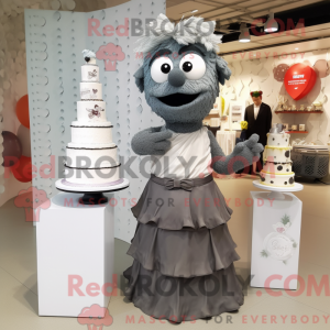 Grå bryllupskage maskot...