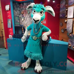 Maskottchenkostüm Teal Goat...