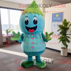 Teal Radish mascottekostuum...