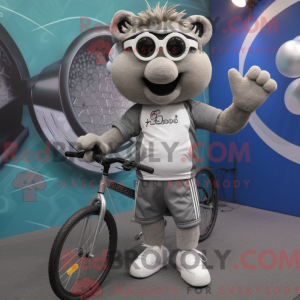 Gray Tennis Racket mascot...