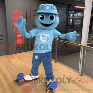 Sky Blue Skateboard maskot...