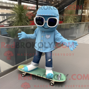 Sky Blue Skateboard maskot...
