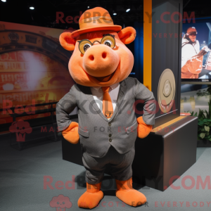 Orange Sow mascot costume...