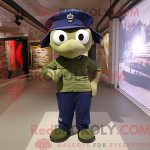 Olive Navy Soldier mascot...