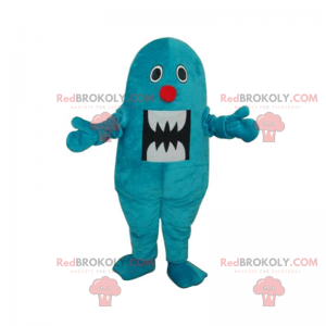 Mascote monstro azul com nariz vermelho - Redbrokoly.com