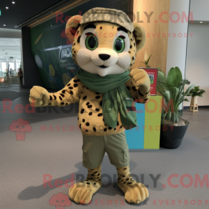 Oliven Cheetah maskot...