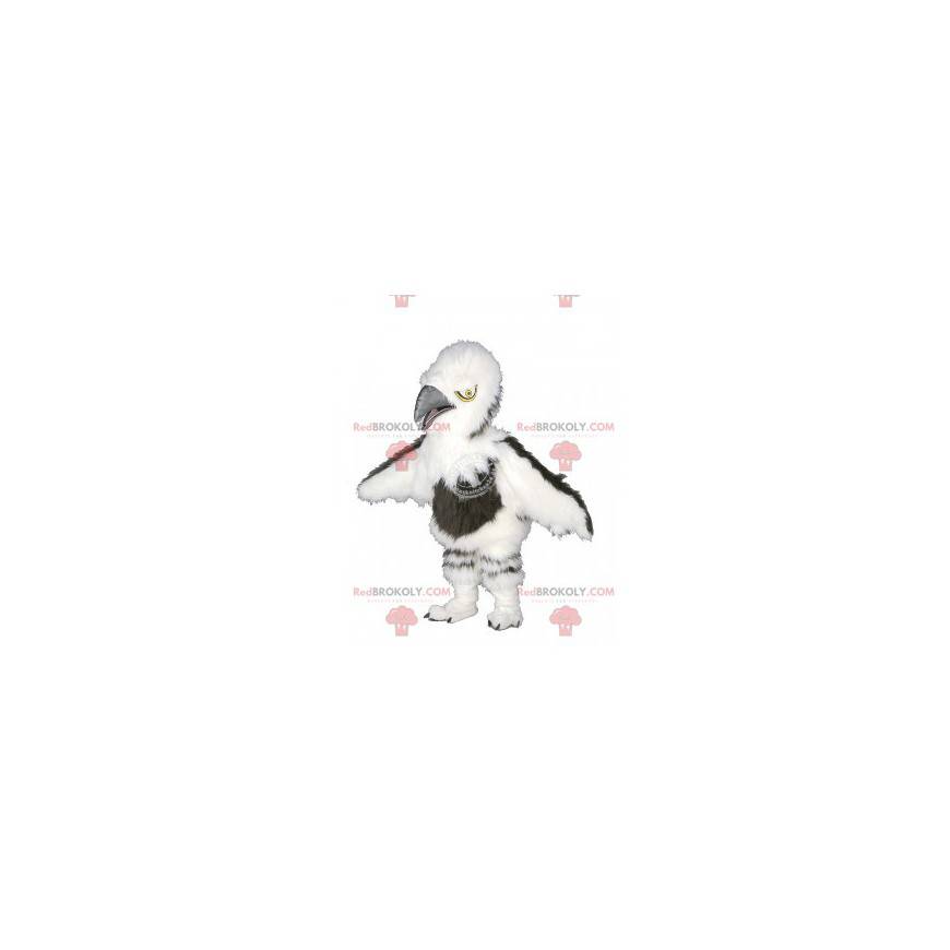 Peloso mascotte avvoltoio bianco e marrone - Redbrokoly.com