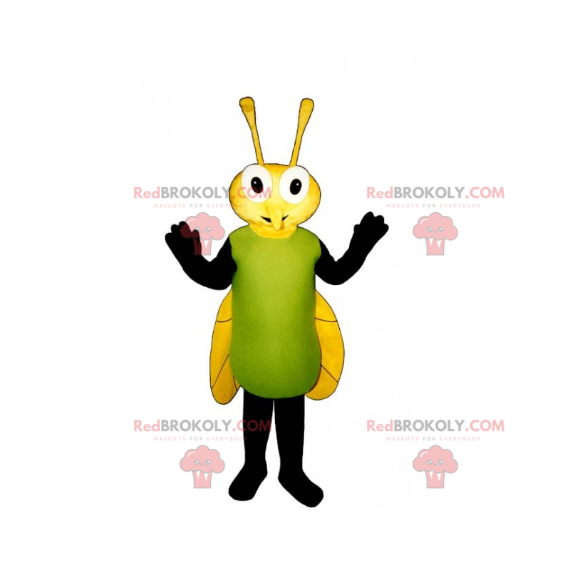 Mascote voador com asas amarelas - Redbrokoly.com