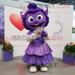 Purple Love Letter mascot...