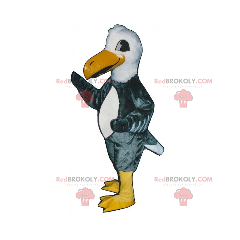 Seagull mascot with gray feathers - Redbrokoly.com