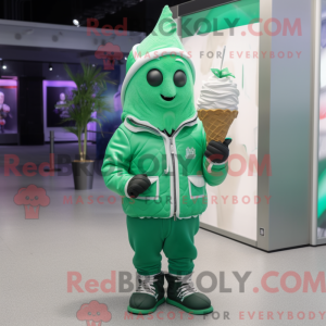 Grøn Ice Cream Cone maskot...