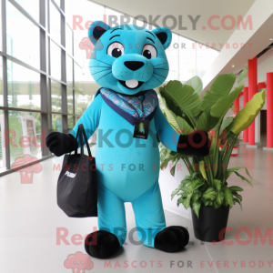 Turquoise Panther mascotte...