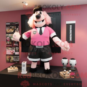 Personaggio mascotte rosa...