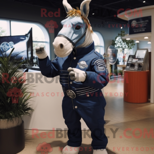 Navy Quagga mascot costume...