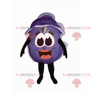 Mascote de mirtilo com cara sorridente - Redbrokoly.com