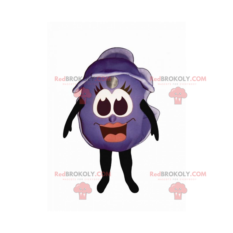 Blueberry mascot with smiling face - Redbrokoly.com