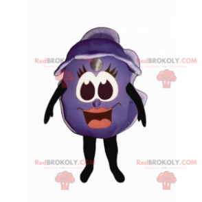 Mascotte mirtillo con volto sorridente - Redbrokoly.com