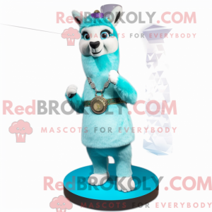 Cyan Lama maskot drakt...