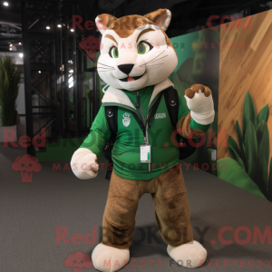 Grøn Bobcat maskot kostume...