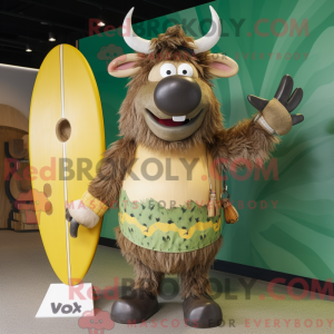 Olive Yak maskot kostume...