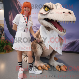 White Utahraptor mascot...