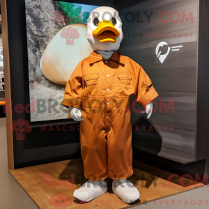 Fantasia de mascote Gansos ferrugem com macacão e abotoaduras - Mascotes gansos - REBROKO_256376 - RedBrokoly.com