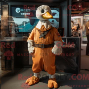Fantasia de mascote Gansos ferrugem com macacão e abotoaduras - Mascotes gansos - REBROKO_256377 - RedBrokoly.com