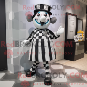 Gray Mime mascot costume...