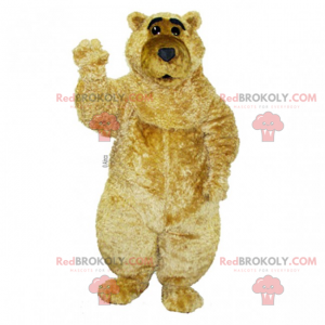 Mascota de oso de peluche beige y suave - Redbrokoly.com