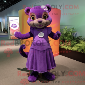 Lila Jaguarundi Maskottchen...