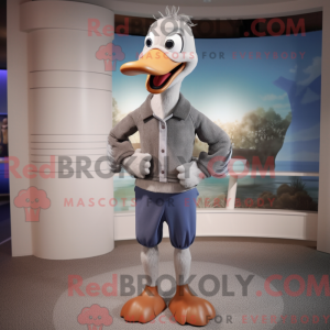 Gray Goose maskot kostume...