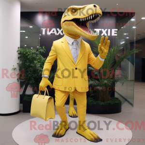 Gul T Rex maskodraktfigur...