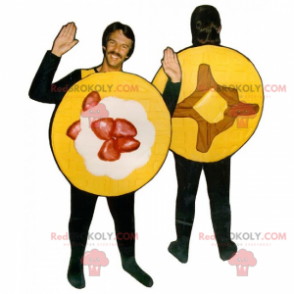Strawberry and maple syrup pancakes mascot - Redbrokoly.com