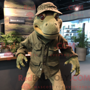 Olive Komodo Dragon mascot...