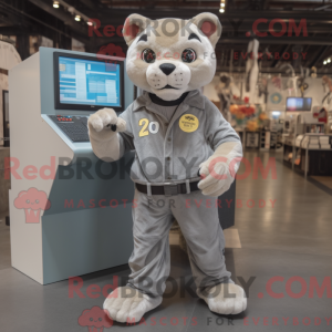 Grå Mountain Lion maskot...