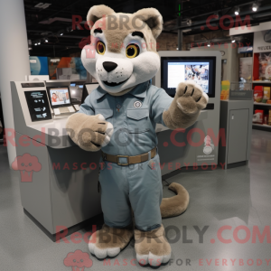 Grå Mountain Lion maskot...