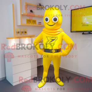 Yellow Superhero mascot...