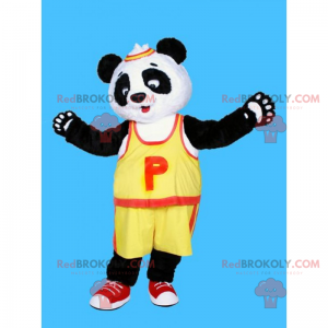 Mascota de panda en traje de baloncesto - Redbrokoly.com